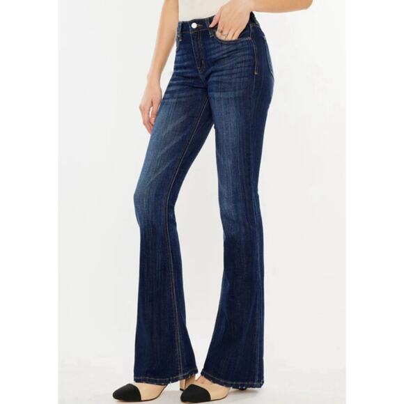 Amisu Flared Leg Dark Wash Women Jeans Size 14 Excellent Condition Like New - Picture 1 of 11